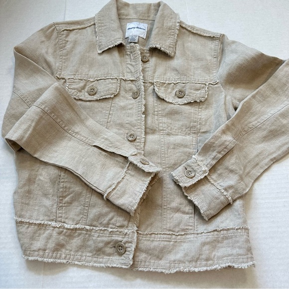 TOMMY BAHAMA Two Palms 100% Linen Raw Edge Jacket * SZ  XS - Picture 15 of 16